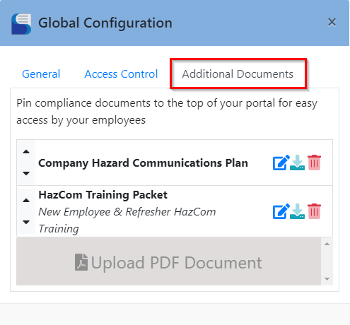 Additional Documents Tab