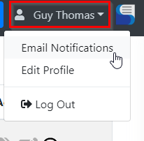 Email Notifications Menu Item
